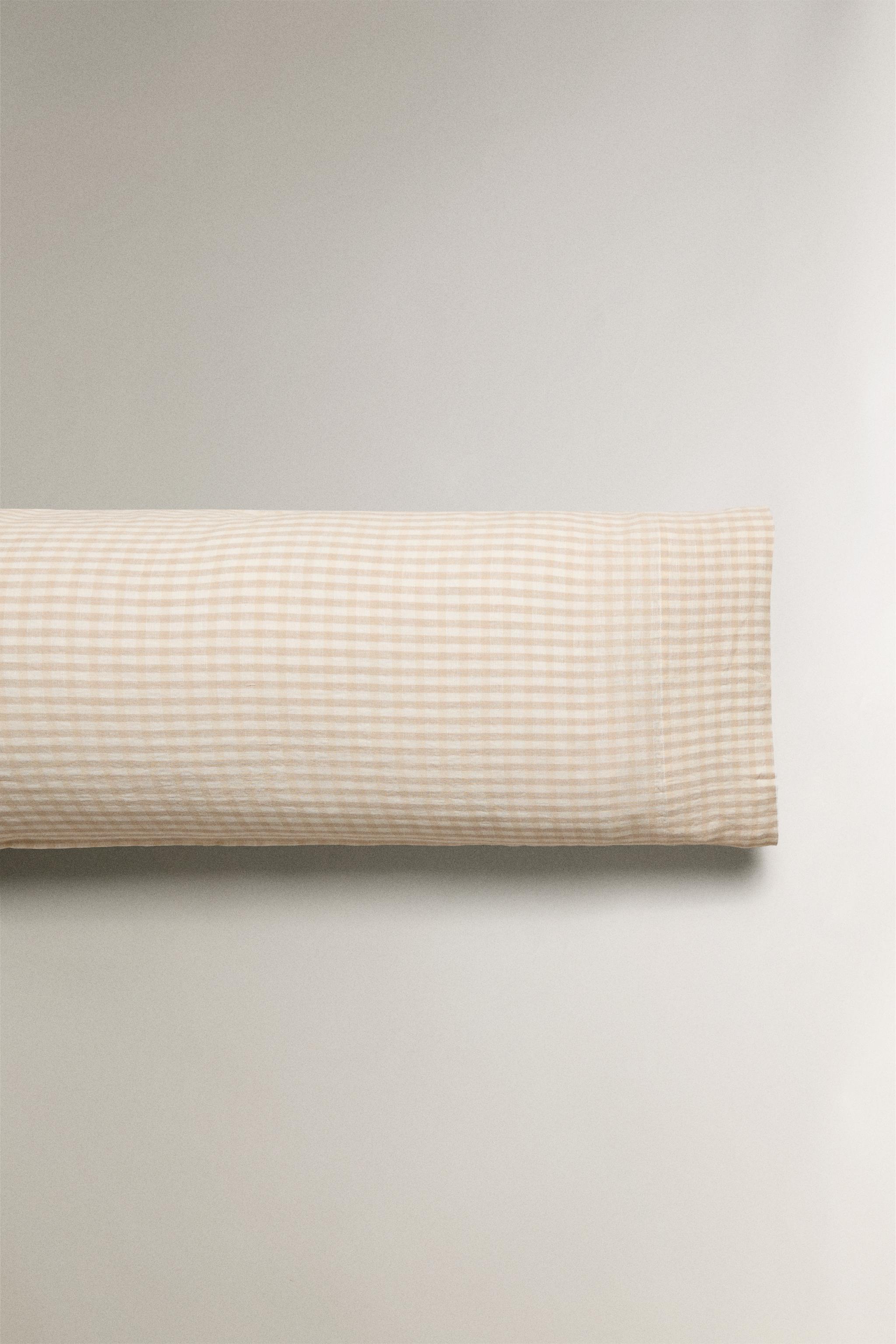 TAIE D’OREILLER FIL TEINTÉ CARREAUX